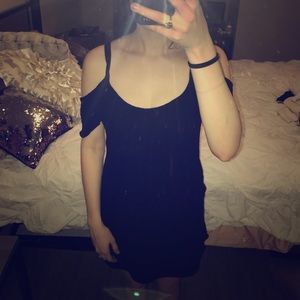 Off The Shoulder Black Dress